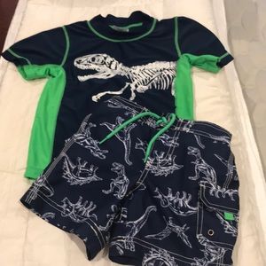 Carters swim trunks and rash guard for summer! 🌞